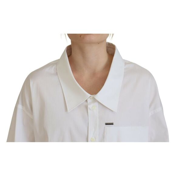 Dsquared² White Cotton Button Down Collared Dress Shirt Women's Top (Pre-Owned) - Picture 5 of 5